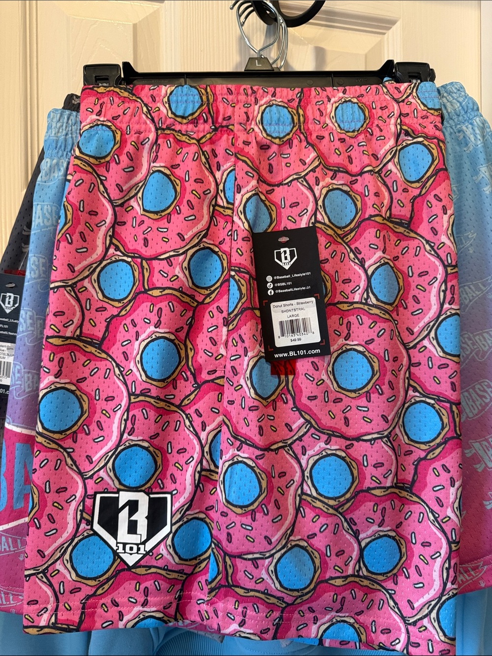 BL101 Kids Pink Donut Print Athletic Shorts